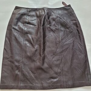 Croft & Barrow Dark Brown Leather Pencil Skirt